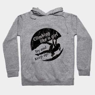 Climbing like a Girl - Black Logo Hoodie